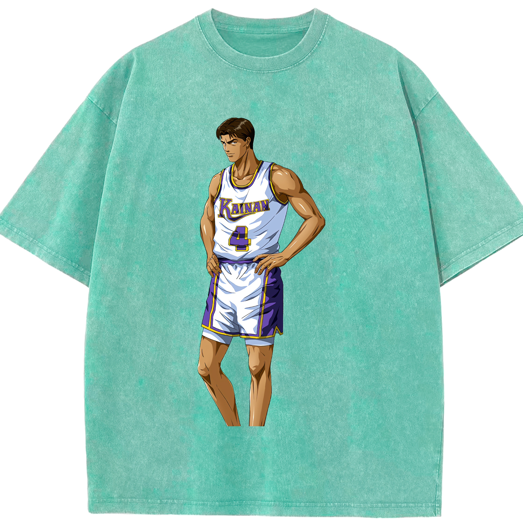 （画像用） SLAM DUNK／スラムダンク 綿100% ヴィンテージ風 半袖Tシャツ（フロントプリント）